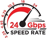 24Gbps Bandwidth Speed